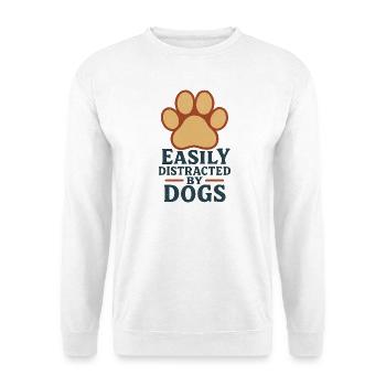 Facilement distrait par les chiens - Sweat-shirt Unisexe - blanc - Devant