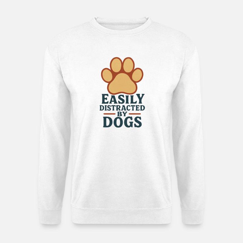Leicht von Hunden ablenkbar - Unisex Pullover - Weiß