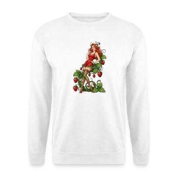 Strawberry Pin-up Lady in Nature - Unisex Sweatshirt - white - Front
