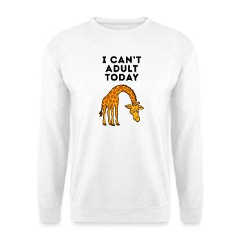 Müde Giraffe – ich kann heute nicht erwachsen werden - Unisex Pullover - Weiß - Vorne