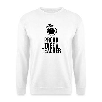 Fier d’être enseignant - Icône du dessin au trait minimaliste - Sweat-shirt Unisexe - blanc - Devant