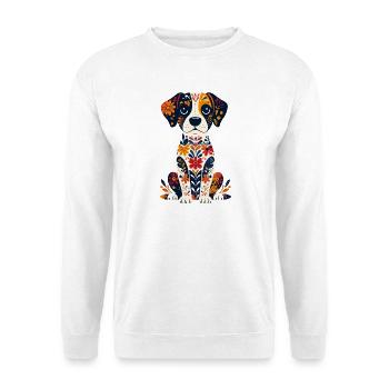 Flower Dog Cute Little Dog Dog Design - Unisex Sweatshirt - white - Front