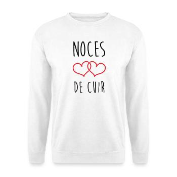 noces de cuir 2 ans d'amour - Sweat-shirt Unisexe - blanc - Devant