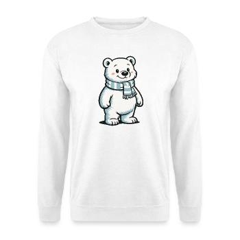 Ours polaire avec écharpe - Sweat-shirt Unisexe - blanc - Devant