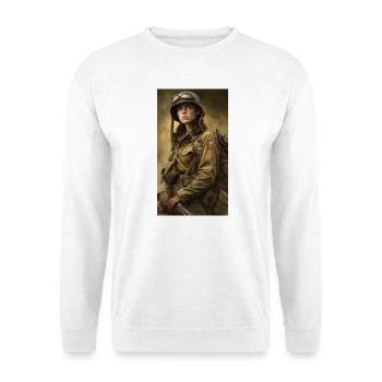 Kriegsheldin im Fliegeranzug - Unisex Pullover - Weiß - Vorne