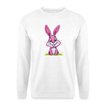 Lapin de Pâques Rose - Sweat-shirt Unisexe - blanc - Devant