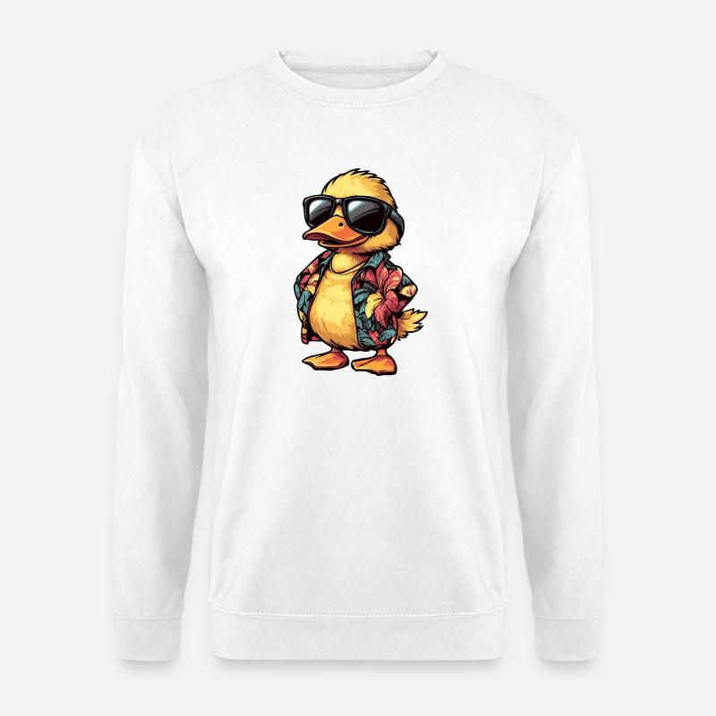Ente Comic Urlaub - Unisex Pullover - Weiß