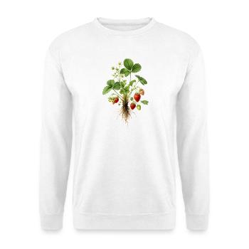 Strawberry Plant Botanical Vintage Motif - Unisex Sweatshirt - white - Front