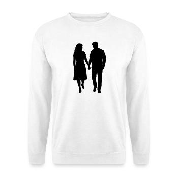 Couple Silhouette Amour Romance Petit ami de la Saint-Valentin - Sweat-shirt Unisexe - blanc - Devant
