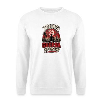 Tounsi Fil Ghorba Yfonsi–Tunisia Streetwear design - Unisex Sweatshirt - white - Front