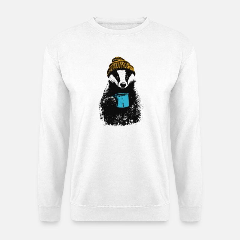 Kaffee Dachs - Unisex Pullover - Weiß