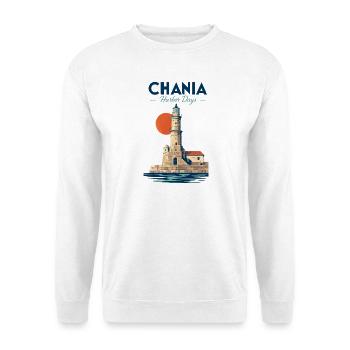 Chania Harbor Days Crete Greece Travel Vacation Me - Unisex Pullover - Weiß - Vorne