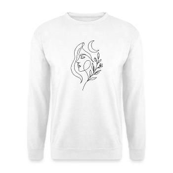 Femme céleste minimaliste avec des éléments botaniques - Sweat-shirt Unisexe - blanc - Devant