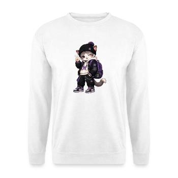 Kawaii Violet-Kätzchen auf Reise - Unisex Pullover - Weiß - Vorne