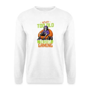 Skeleton Gamer Gaming Halloween - Unisex Pullover - Weiß - Vorne - Alina (178cm) & Michal (187cm)