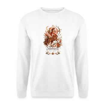Schütze Tierkreis Terrakotta Botanische Astrologie - Unisex Pullover - Weiß - Vorne - Alina (178cm) & Michal (187cm)