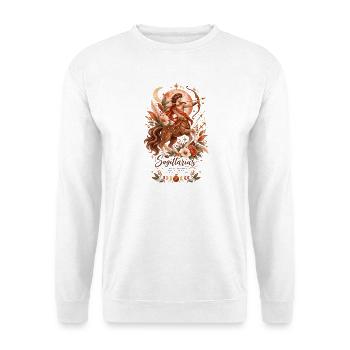Schütze Tierkreis Terrakotta Botanische Astrologie - Unisex Pullover - Weiß - Vorne - Alina (178cm) & Michal (187cm)