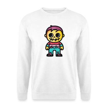 Halloween Zombie Junge Bunt - Unisex Pullover - Weiß - Vorne - Alina (178cm) & Michal (187cm)