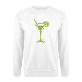 Grünes Limetten-Cocktailglas Silhouette - Unisex Pullover - Weiß - Vorne - Alina (178cm) & Michal (187cm)
