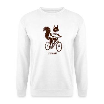 Leezen-Gang Eichhörnchen Jovel - Unisex Pullover - Weiß - Vorne - Alina (178cm) & Michal (187cm)