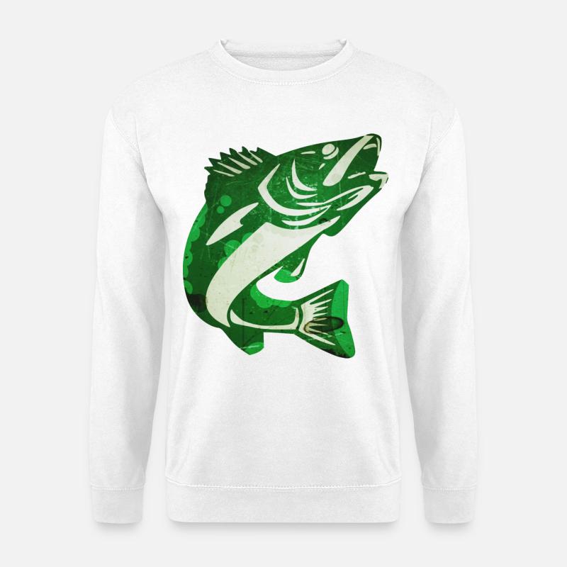 fisch angeln angler fish fischer - Unisex Pullover - Weiß
