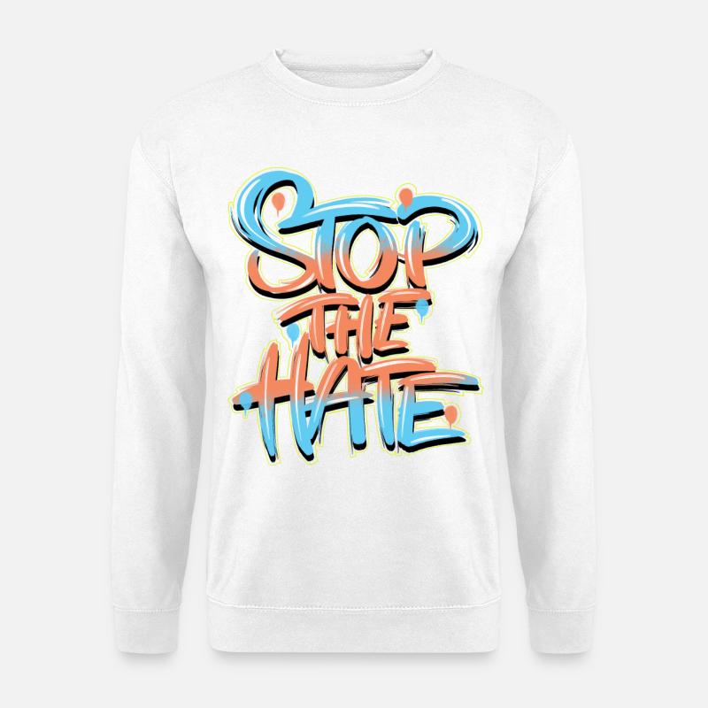 Stop Hate Graffiti - Unisex Sweatshirt - white