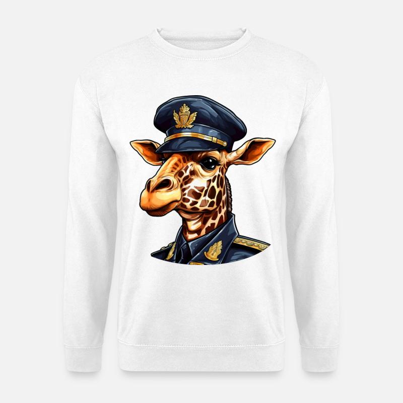 Giraffe Policeman - Unisex Sweatshirt - white