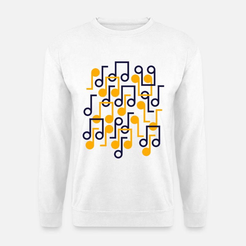 Music Notes Retro Style Pattern - Unisex Sweatshirt - white