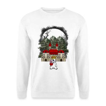 Hase Kaninchen König Schloss Märchen Herz - Unisex Pullover - Weiß - Vorne