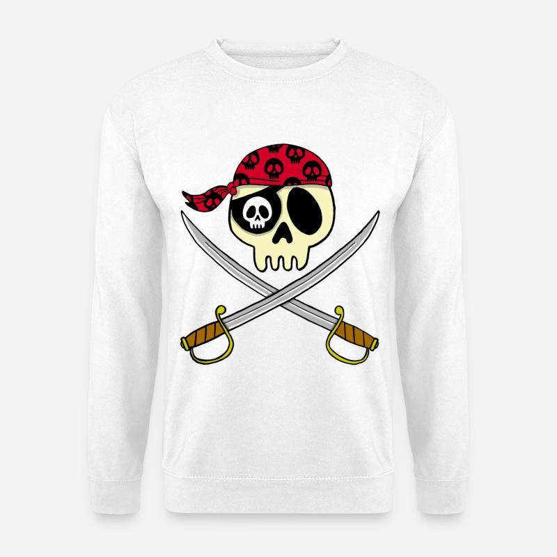 Piraten-Schädel - Unisex Pullover - Weiß