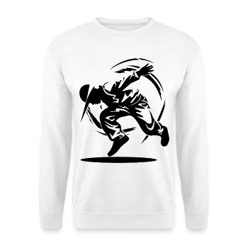 B-Boy Zeichnung - Unisex Pullover - Weiß - Vorne