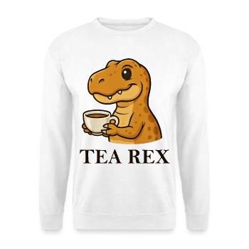 Tea Rex dinosaure T-Shirt buveur de thé Dire - Sweat-shirt Unisexe - blanc - Devant