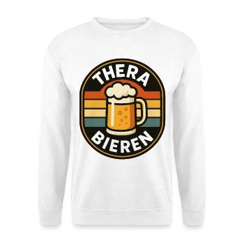 THERA-BIEREN – Retro Bierkrug Badge - Unisex Pullover - Weiß - Vorne