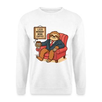 Chilly sloth in a business outfit - Unisex Sweatshirt - white - Front