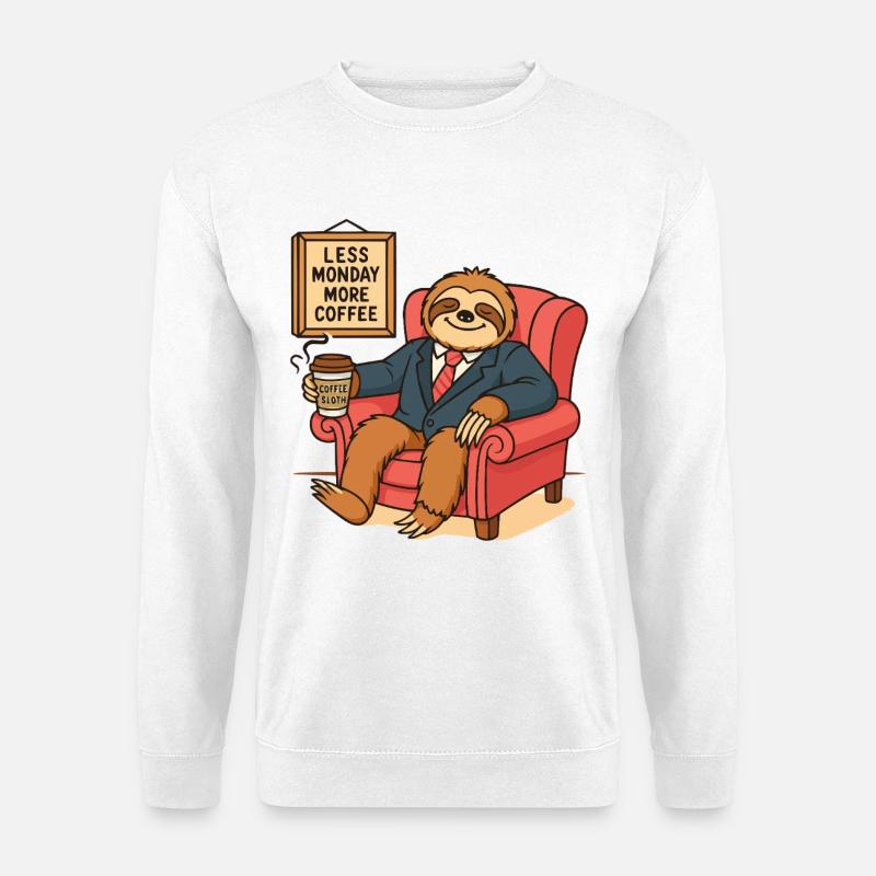 Chilliger Faultier im Businessoutfit - Unisex Pullover - Weiß