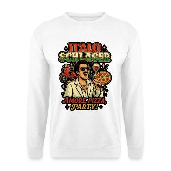 Italo Schlager Pizza Party Design - Unisex Sweatshirt - white - Front