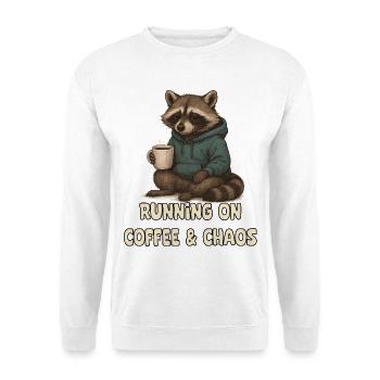 Raccoon with coffee - Unisex Sweatshirt - white - Front