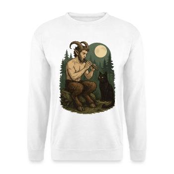 Night Forest Demon Flute Faun - Unisex Sweatshirt - white - Front