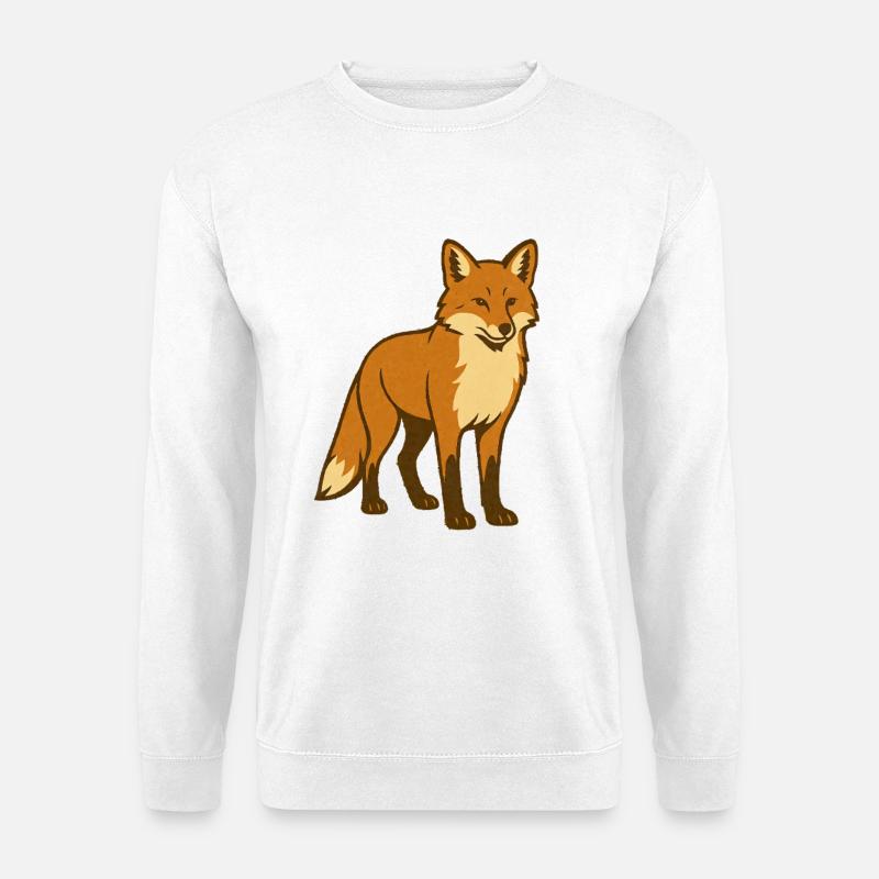 Verspielter Fuchs Cartoon - Unisex Pullover - Weiß
