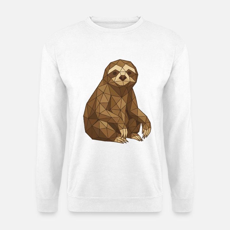 Geometric Sloth Low-Poly - Unisex Sweatshirt - white