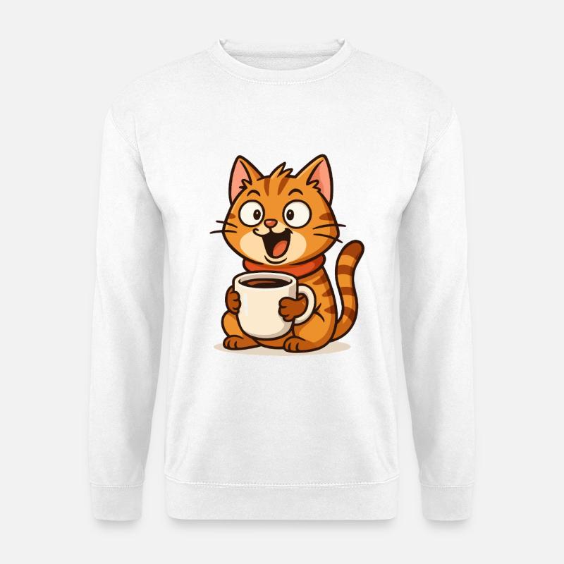 Katzenkaffee Glücksmoment - Unisex Pullover - Weiß
