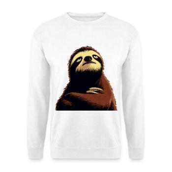 Zen-Sloth Gelassenheit Motiv - Unisex Pullover - Weiß - Vorne