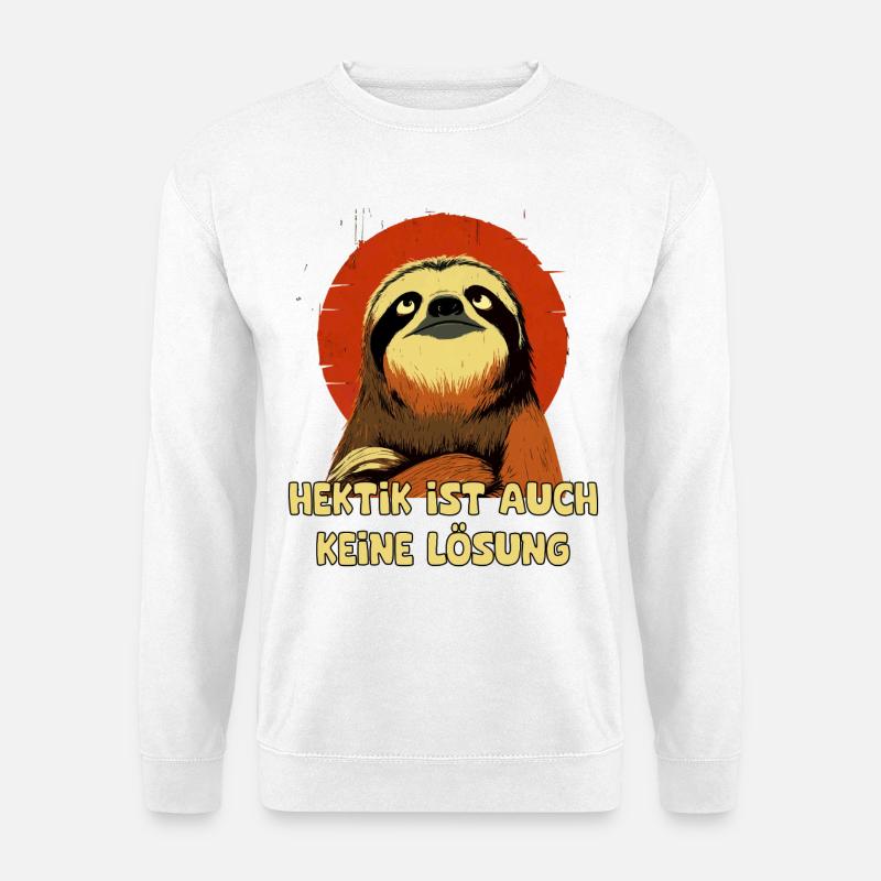 Langsam statt Hektik Sloth - Unisex Pullover - Weiß