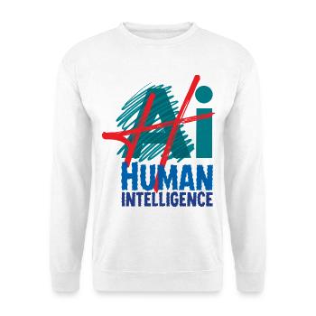 MENSCHLICHE INTELLIGENZ #1 – lass uns reden. - Unisex Pullover - Weiß - Vorne