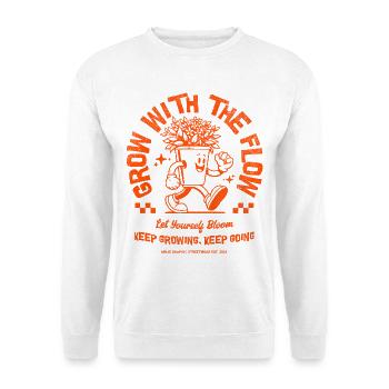 Grow with the Flow Plant Design - Unisex Sweatshirt - white - Front