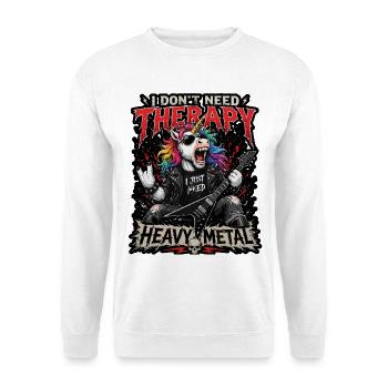 Unicorn Heavy Metal Auftritt - Unisex Pullover - Weiß - Vorne