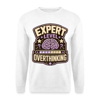Expert Level Overthinking - Unisex Pullover - Weiß - Vorne