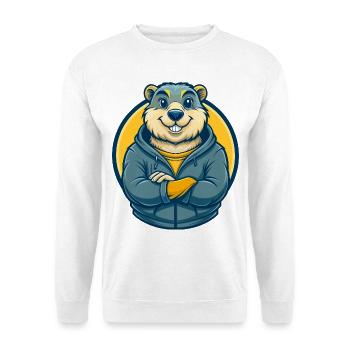 Marmot Kawaii Maskottchen Cartoon Clipart Logo - Unisex Pullover - Weiß - Vorne