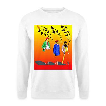 Kongolesische Pioniere und fliegende Schmetterlinge - Unisex Pullover - Weiß - Vorne