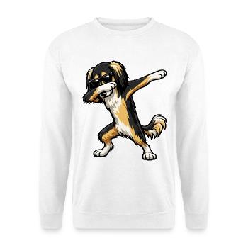 Dabbing Saluki in comic style - Unisex Sweatshirt - white - Front